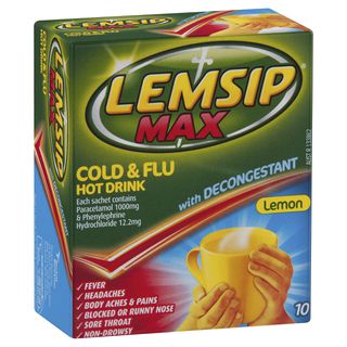 LEMSIP MAX COLD FLU LEMON 10